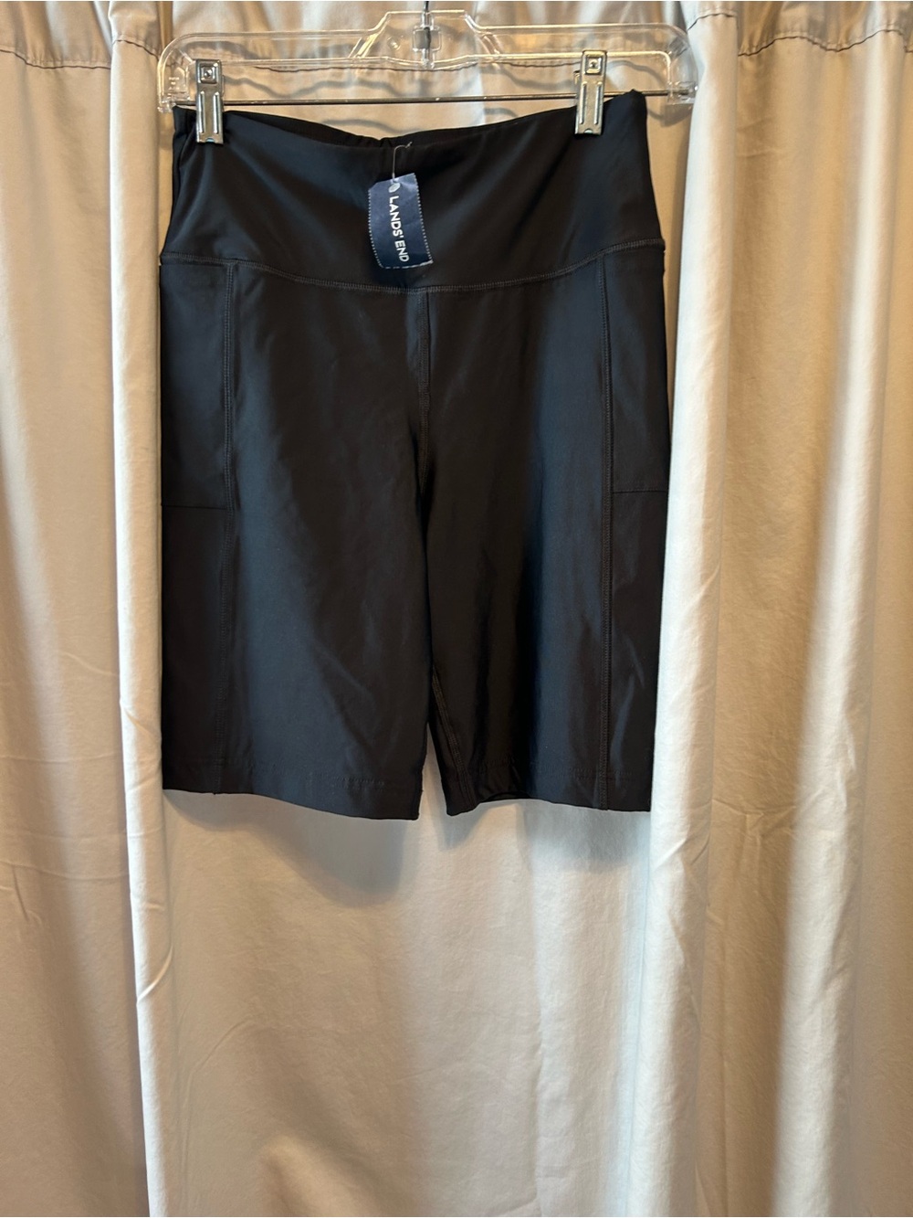 Lands' End Black Women's Bike Shorts with High Waist